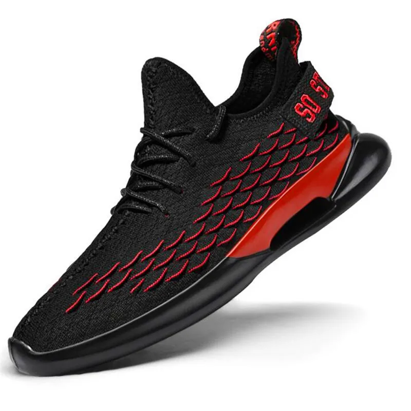 

2019 spring and autumn explosions casual breathable flying woven fish scales men's running mountaineering shoes