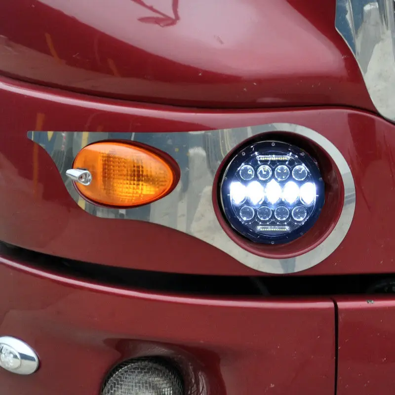 2 шт. 7 дюймов круглые черные светодиодные фары с DRL Hi/lo луч для Jeep Wrangler Jk Harley Davidson MACK