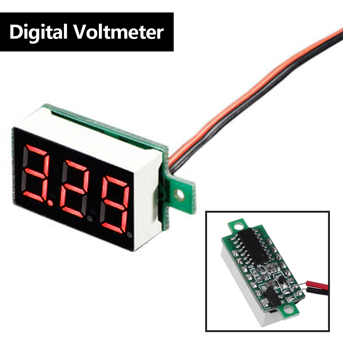 LCD Digital Voltmeter Voltimetro Red LED Amp Volt Meter Gauge Voltage