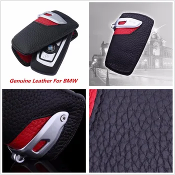 

Sport Line Genuine Leather Key Case Bag Cover FOB Holder For BMW 2 3 5 Series X3