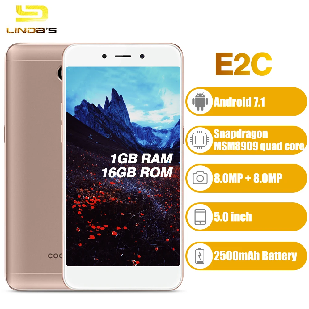 Coolpad E2C смартфон 4G 5 0 дюймов Android 7 1 Qualcomm телефон Snapdragon MSM8909 4 ядра ГБ Оперативная