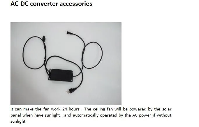 Dc солнечный потолочный вентилятор на солнечных батареях Охлаждающие вентиляторы+ 40 Вт 50 Вт солнечная панель+ ac/dc преобразователь работает 24 ч