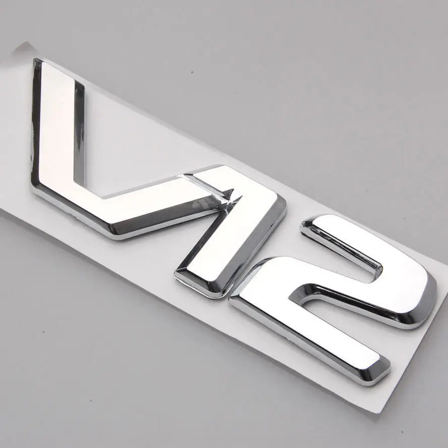

BBQ@FUKA 3D Badge Chrome V12 Logo Emblem Decor Sticker Car-styling Fit For Benz CL600 W140 C140 S600 600SE Car decal accessories
