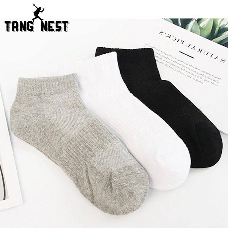 2018 весенние мужские однотонные носки, впитывающие пот, дышащие хлопковые короткие носки, 5 штук/партия, размер 39-44, NWM406