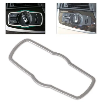 

beler High Quality ABS Chrome Interior Headlight Switch Button Cover Trim for BMW 5 Series F10 X3 F25X3 X4 2014 2015 2016