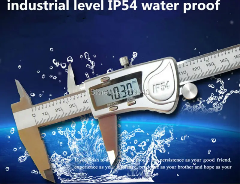 150 мм Большой ЖК-дисплей Нержавеющая сталь электронной цифровой суппорт IP54 Водонепроницаемость ползунок цифровой штангенциркуль микрометрический Калибр