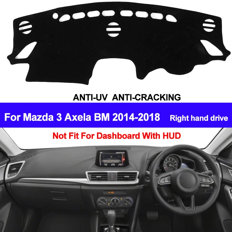 TAIJS RHD автомобиля приборной панели крышки тире коврик для Mazda 3 Axela 2014 2015 2016 2017 2018 авто не скользит козырек от солнца DashMat Pad ковров