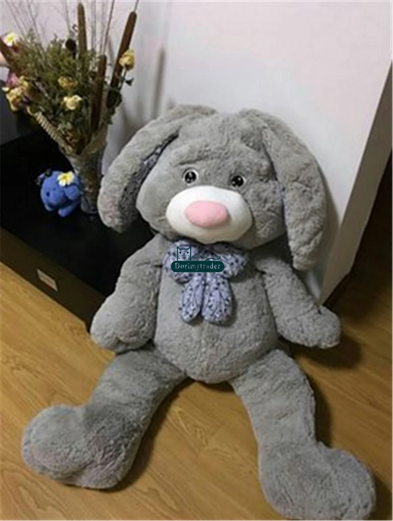 Dorimytrader Pop Giant Anime Bunny Plush Doll Big Soft Stuffed Long Ear Rabbit Animals Toy with Rose Incense Great Lover Baby Present DY61638(11)