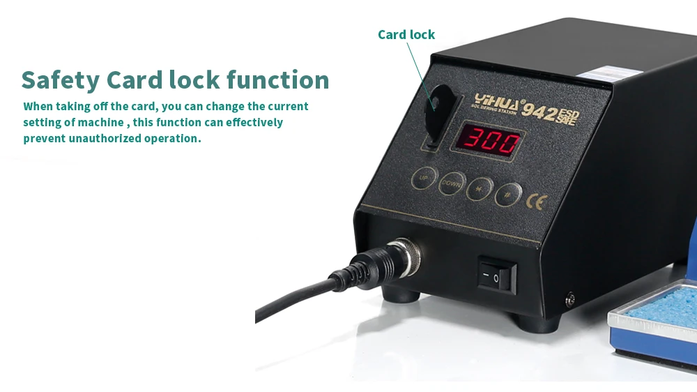YIHUA942 Soldering Stations Lead Free Imported Heater ESD Digital Soldering Station Repair Card Iron Soldering Station 110/220V