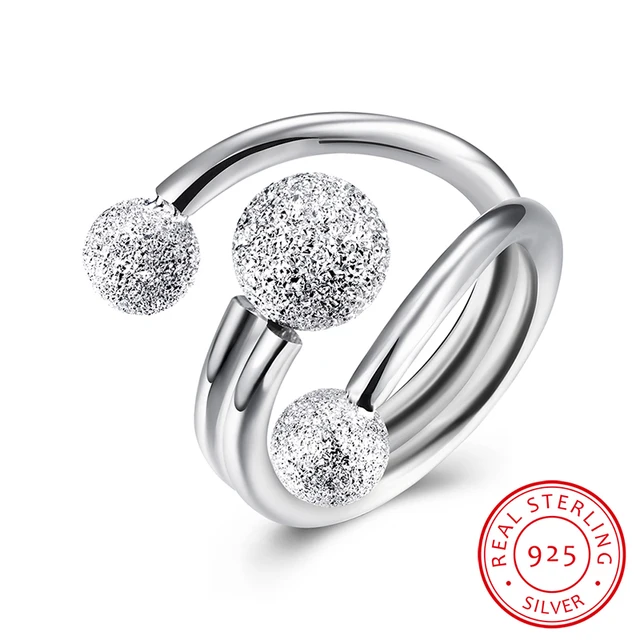 3 Piece High Polished Matting 925 Sterling Silver Rings For 3 Piece High Polished Matting 925 Sterling Silver Rings For Women Engagement Wedding Ring Fashion