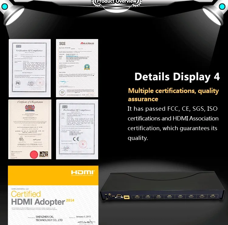 5 шт./лот CKL Авто Hdmi-переключатель 8 Порта в 1 из с ИК-Пульт Дистанционного Управления RS232 Поддержка 3D 1080 P EDID Автоматическое Обнаружение Стойку