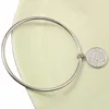Round Pendant with All Crystal Cuff Bangles Metal 70/65/60mm inside of diameter Bracelets Arm Open Bangles for Women Men 3