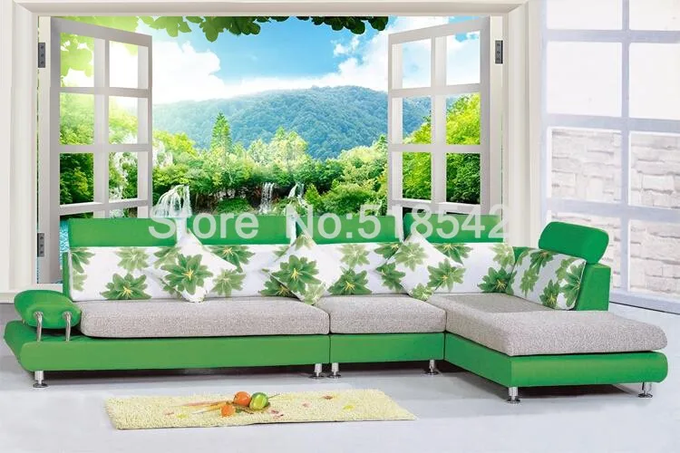 Пользовательские настенной Бумага 3D окна водопад лесной пейзаж фото настенная декоративная живопись Гостиная Спальня стены Бумага