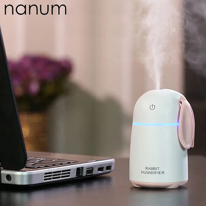 

New 170ml Rabbit Humidifier Mini USB Fogger Air Purifier Aromatherapy Essential Oil Diffuser LED Night Light Car air freshener