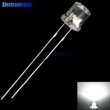 50 шт. 5 мм 2Pin плоский Топ Белый светодиодный широкоугольный плоский светильник