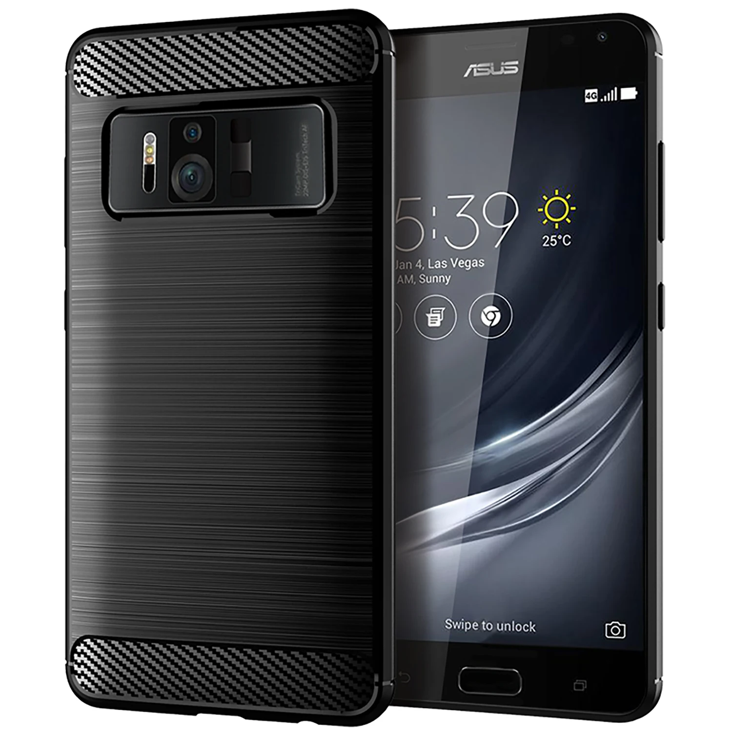 AZiMiYO Углеродное Волокно ТПУ силиконовый защитный чехол для ASUS ZenFone 4 Selfie Lite Pro ZB553KL