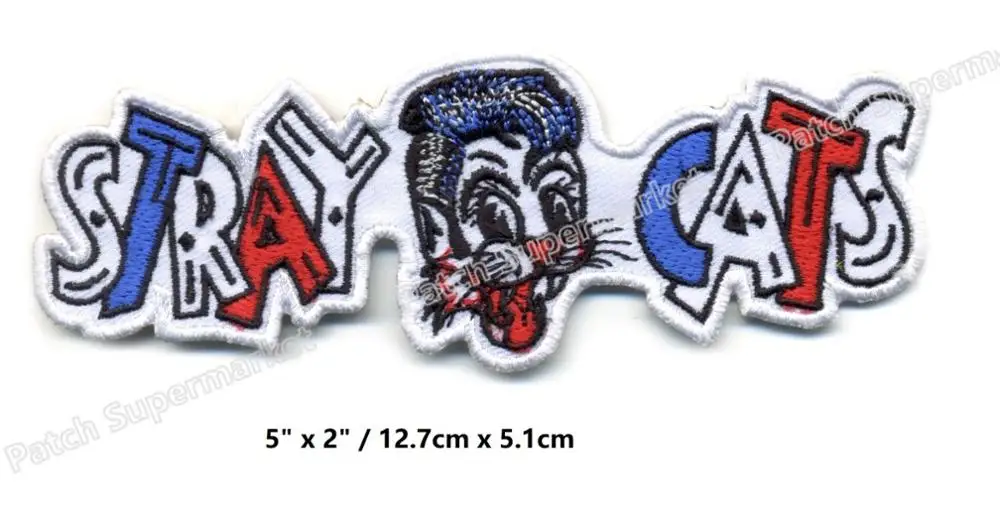 Stray Cats Patch Badge retro rockabilly hot rod iron on greaser jacket