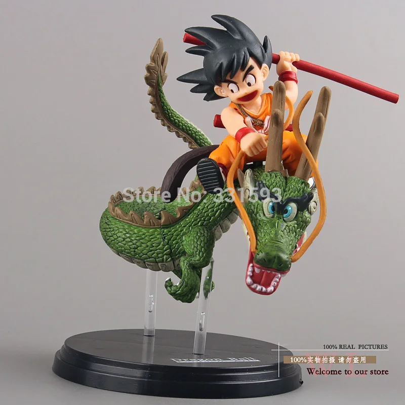 

Anime Dragon Ball Z Super Saiyan Goku with Dragon Riding PVC Action Figures Collection Model Toys Doll 14cm 1pcs Free Shipping