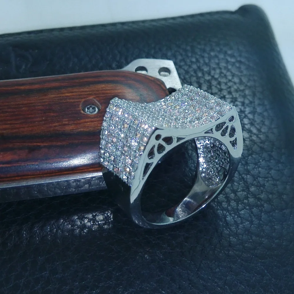 Online Marca choucong joyería 10KT oro blanco lleno 156 Uds piedra 5A Zircon piedra anillo de boda Sz 5 11 envío gratis