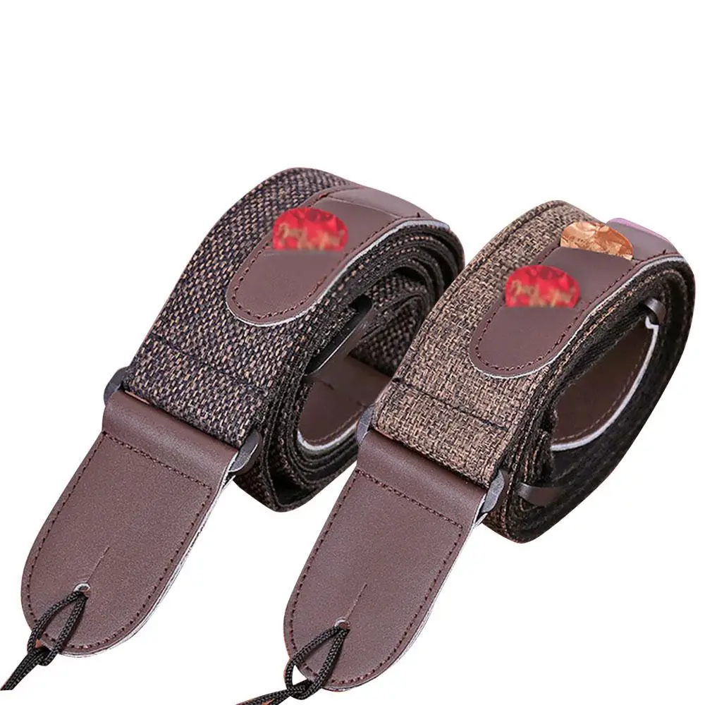 Buy New Guitar Strap Multifunction Linen Cowhide