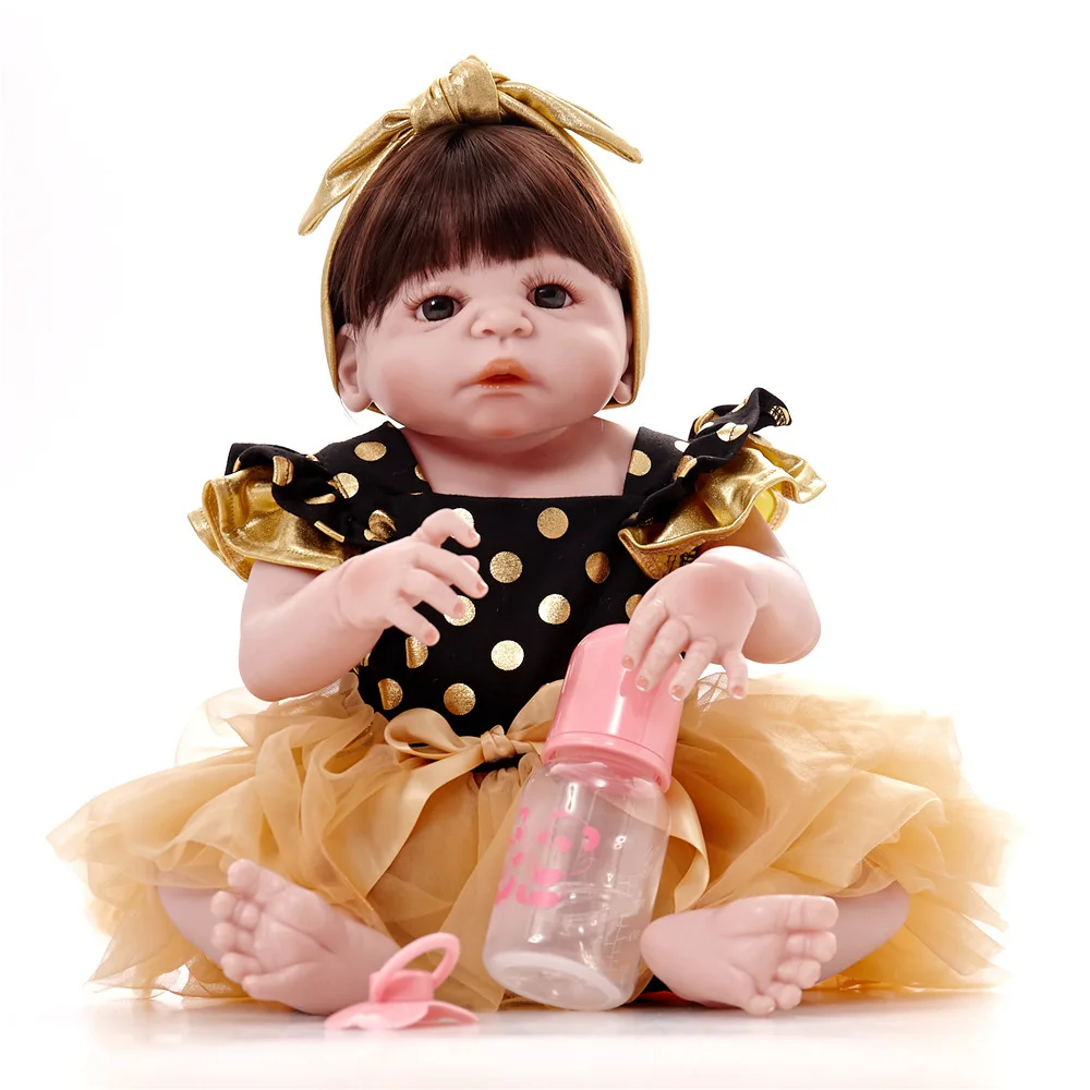 

New Arrival Full Body Silicoen Bebe Reborn Girl Dolls Soft Silicone Vinyl Real Gentle Touch Bebe New Born Real Reborn Baby