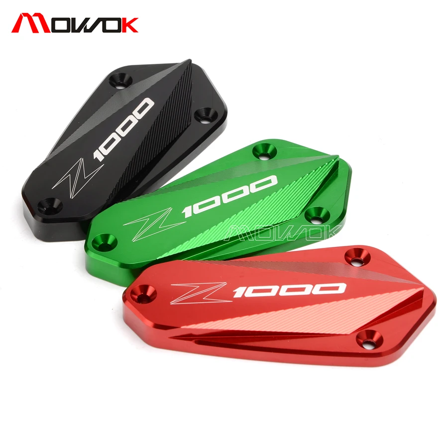 Для Kawasaki Z1000 2010 2011 2012 2013 ЧПУ Алюминий Передняя Тормозная жидкость резервуар Кепки черные; зеленые; красные Цвет