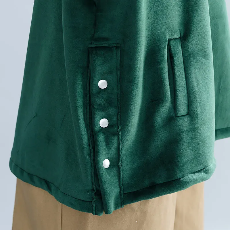 DIMANAF зимние женские толстовки больших размеров, стильные велюровые теплые женские зеленые пуловеры с высоким воротом, свободные Новые Топы