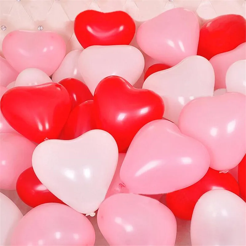 20pcs/lot Romantic 10 Inch Love Heart Latex Helium Balloons Wedding Decoration Globos Valentines Day Happy Birthday Party Ballon