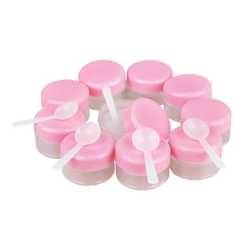 

10 pcs Pink Cover Plastic Empty Makeup Cosmetic Wineglass Pot Bottle Container