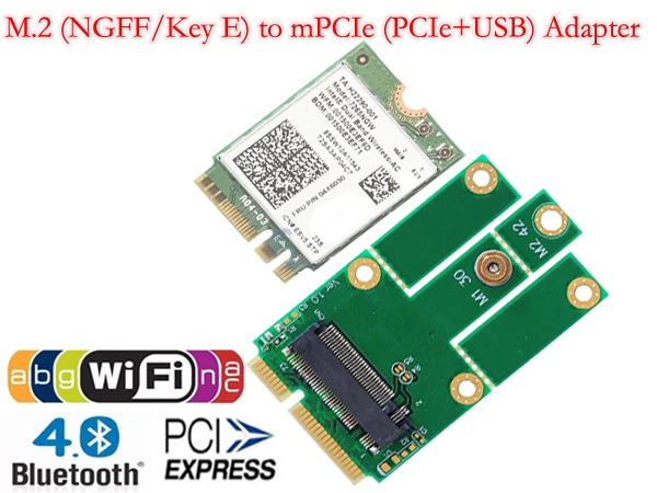 SP NGFF M.2 к MiniPCIE ключ E miniPCI-E mPCIE слот PCIe+ USB адаптер Wifi+ Bluetooth мини адаптер карта для настольного ноутбука