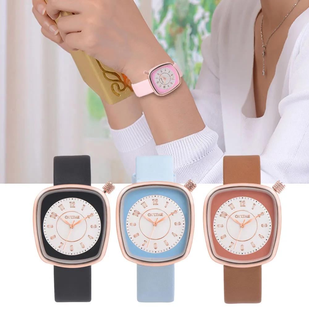 

Fashion figure Ladies Quartz Clock Super Slim Quartz Wristwatch Fashion Ladies square Face Wristwatch Horloge Dames