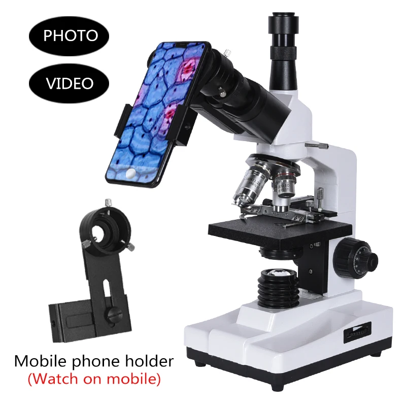  Professional Lab biological HD trinocular microscope zoom 1600X eyepiece electronic 7-inch LCD led 