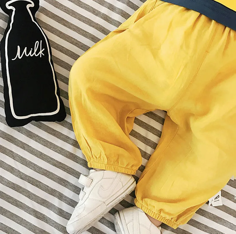 

2019 summer new children's pants boys' pants solid color trousers baby 6/color trousers boys and girls comfortable trousers