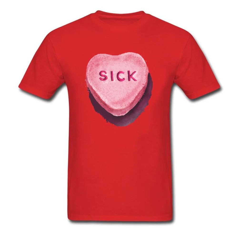 T Shirt Group Lovers Day 2018 New Normal Short Sleeve 100% Cotton Round Collar Man T-Shirt Normal T Shirts Drop Shipping Heartsick Heart Sick Valentine by dotsofpaint red