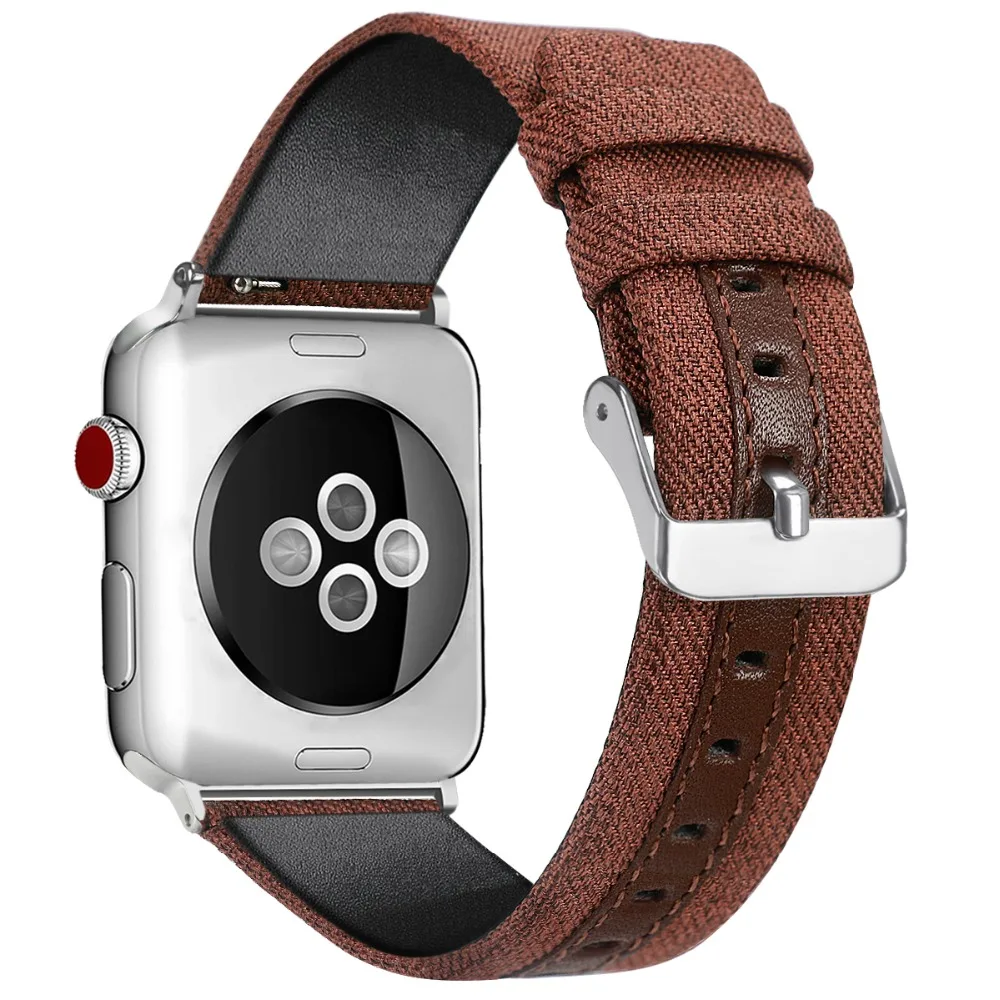 Холщовый кожаный ремешок для apple watch, ремешок для apple watch 5 4 3 44 мм 40 мм 42 мм 38 мм Iwatch series 5 4 3 correa, браслет для часов