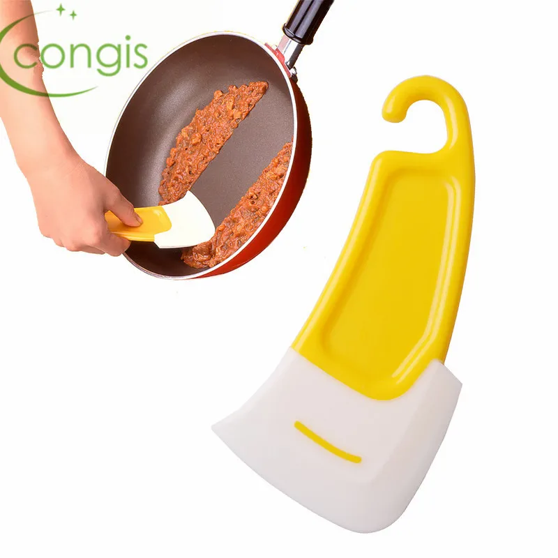  Congis Silicone Cream Butter Cake Spatula Mixing Batter Scraper Brush Non-Stick Pan Cleaning Brushe