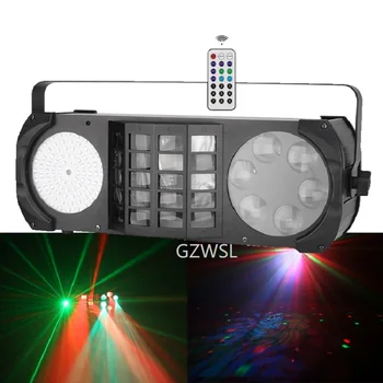 

4 IN 1dj lighting multi color DMX 512 strobe +gobo +derby +laser Effect