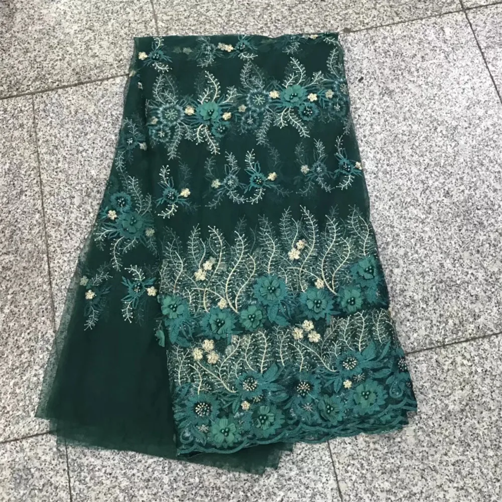 

2018 New style French net lace fabric 3D flower African tulle mesh lace fabric high quality african lace fabric X137-1