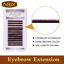 Новое поступление Брови расширение 4 шт./лот искусственной норки волос Профессиональный Макияж Инструменты смешивания Длина 5/6/7 мм 0.10 /0.15 темно-коричневый Цвет