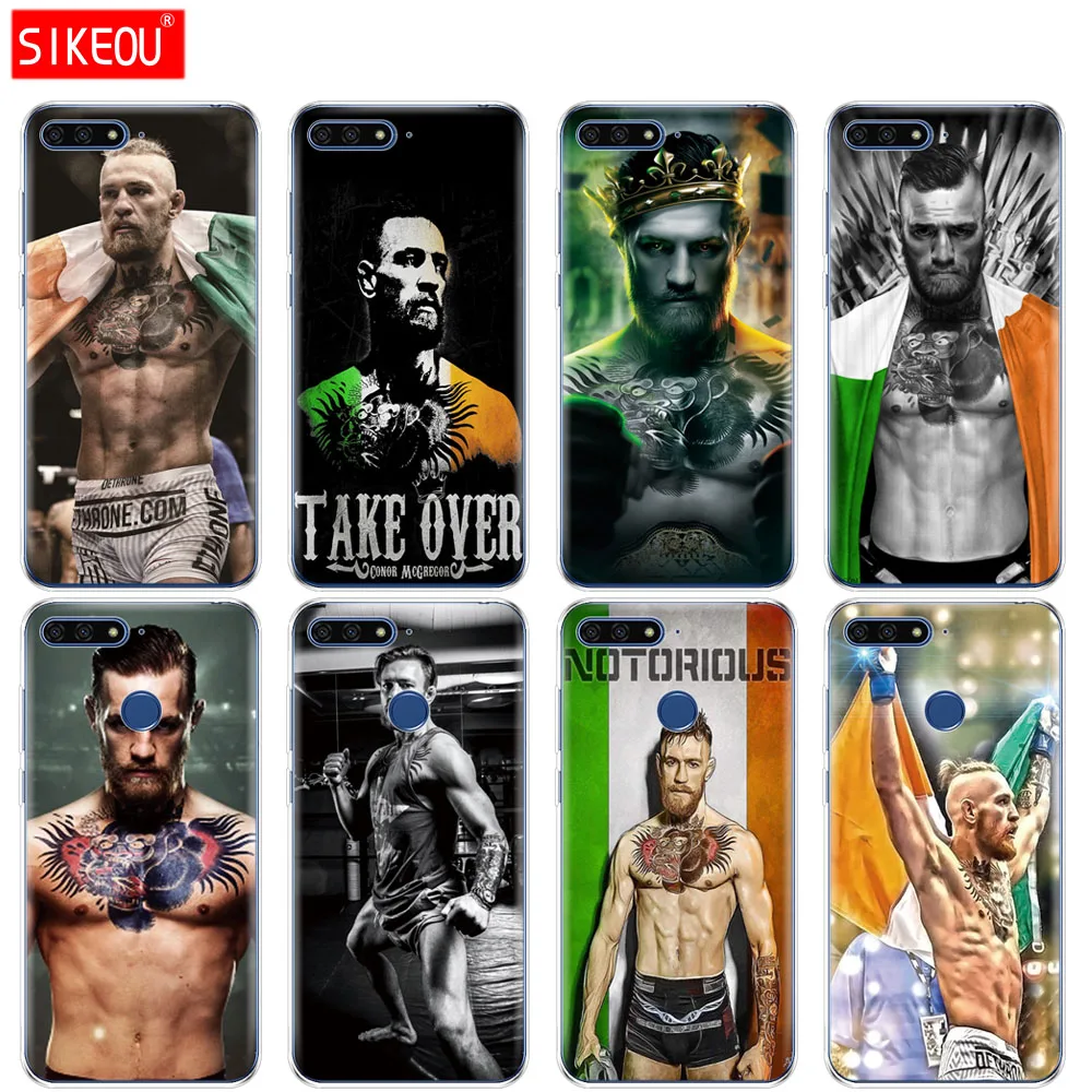 

Silicone Cover Phone Case For Huawei Honor 7A PRO 7C Y5 Y6 Y7 Y9 2017 2018 Prime conor mcgregor