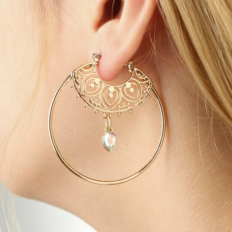 HHYDE Hoop Earrings Trendy Simple Geometric Round Earrings Water Drop