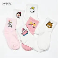 Японский смешно Носки в Корейском стиле порт ветры Харадзюку улззанг розовый леопарды мультфильм носки для девочек