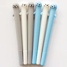 1 шт. милые гелевые ручки с животными, 0,5 мм, пингвин, Lutra, канцелярские принадлежности, подписанные черные чернила, забавная ручка для школы офиса, Товары для детей(tt-4005