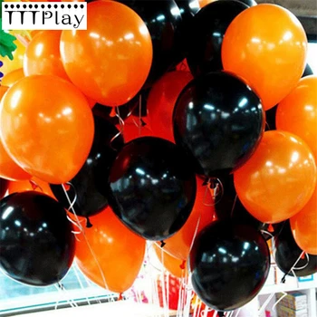 

50pcs Halloween Balloon Combo 12inch Thick 2.2 grams Of Inferior Smooth, Birthday Wedding Party Decoration Orange Black Balloons