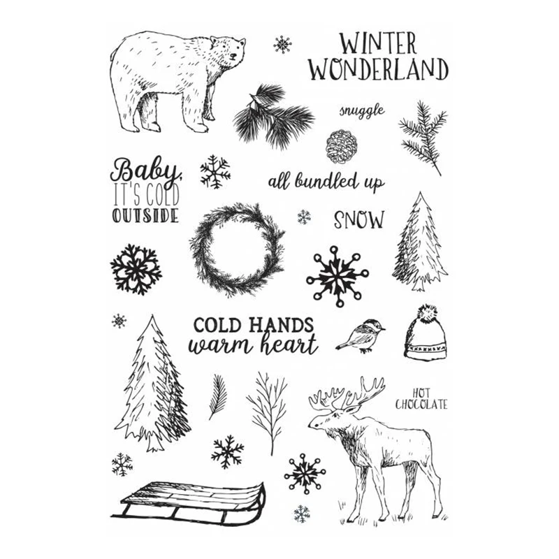

Polar bear and elk Transparent Clear Silicone Stamp/Seal for DIY scrapbooking/photo album Decorative clear stamp