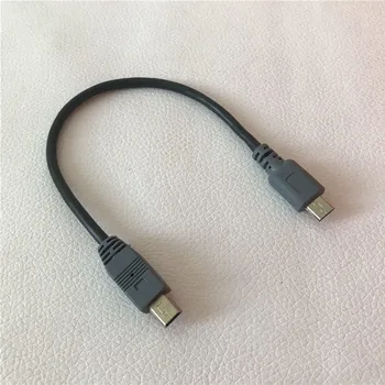 

100pcs/lot Micro USB to Mini USB Male to Male Adapter Data Power Extension Cable Black Wire Gray Connector for Android Phone