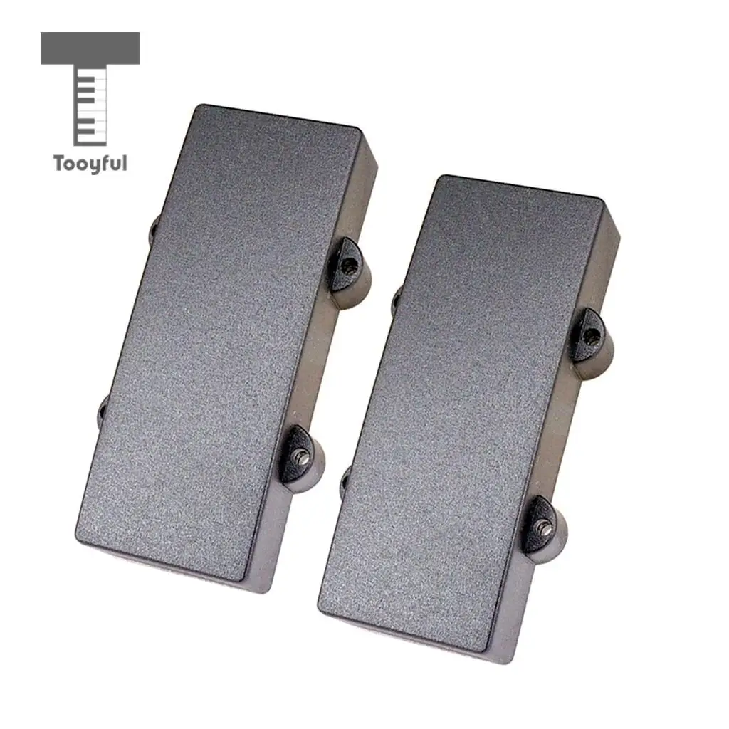 2 Pieces Black Sealed Humbucker Pickup Cover for 4 String Bass Guitar