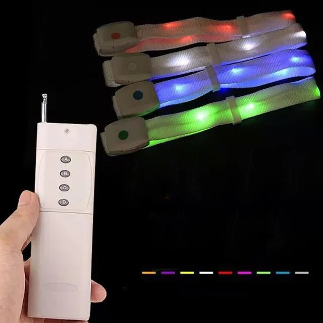 180PCS Flashing Led Bracelet Remote Control Illuminated Nylon Bangles