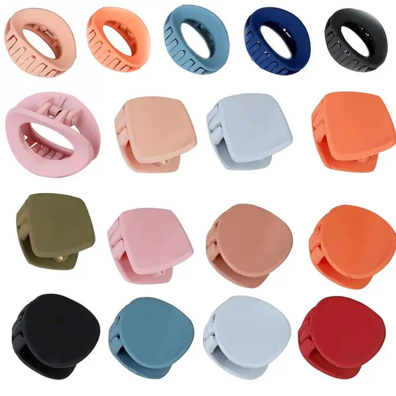 Women Cute Hair Clip Resin Hairpins Matte Solid Color Square Hair Crab Hair Claws Women Make UP Washing Tool Hair Accessories