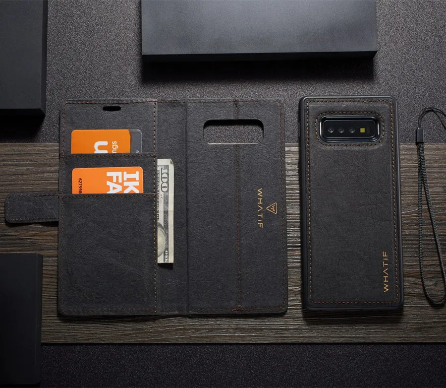 Деловой Магнитный съемный чехол из крафт-бумаги для samsung S10 S9 S8 Plus S10e Note10+ Note 9, съемный кожаный чехол-кошелек